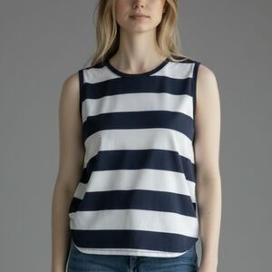 J. Crew Factory Silky Striped Sleeveless Tee, Size L